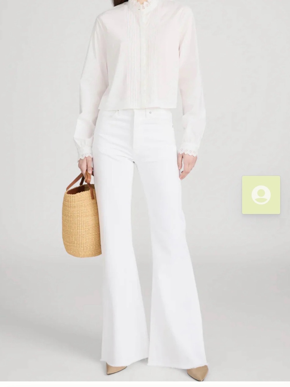 Frame Denim Bright White Flared Jeans